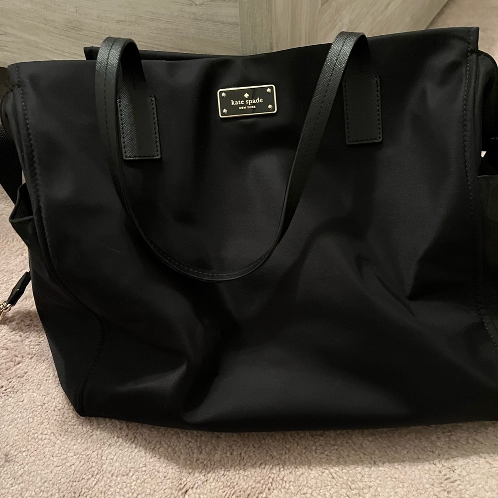 Kate spade black nylon diaper bag